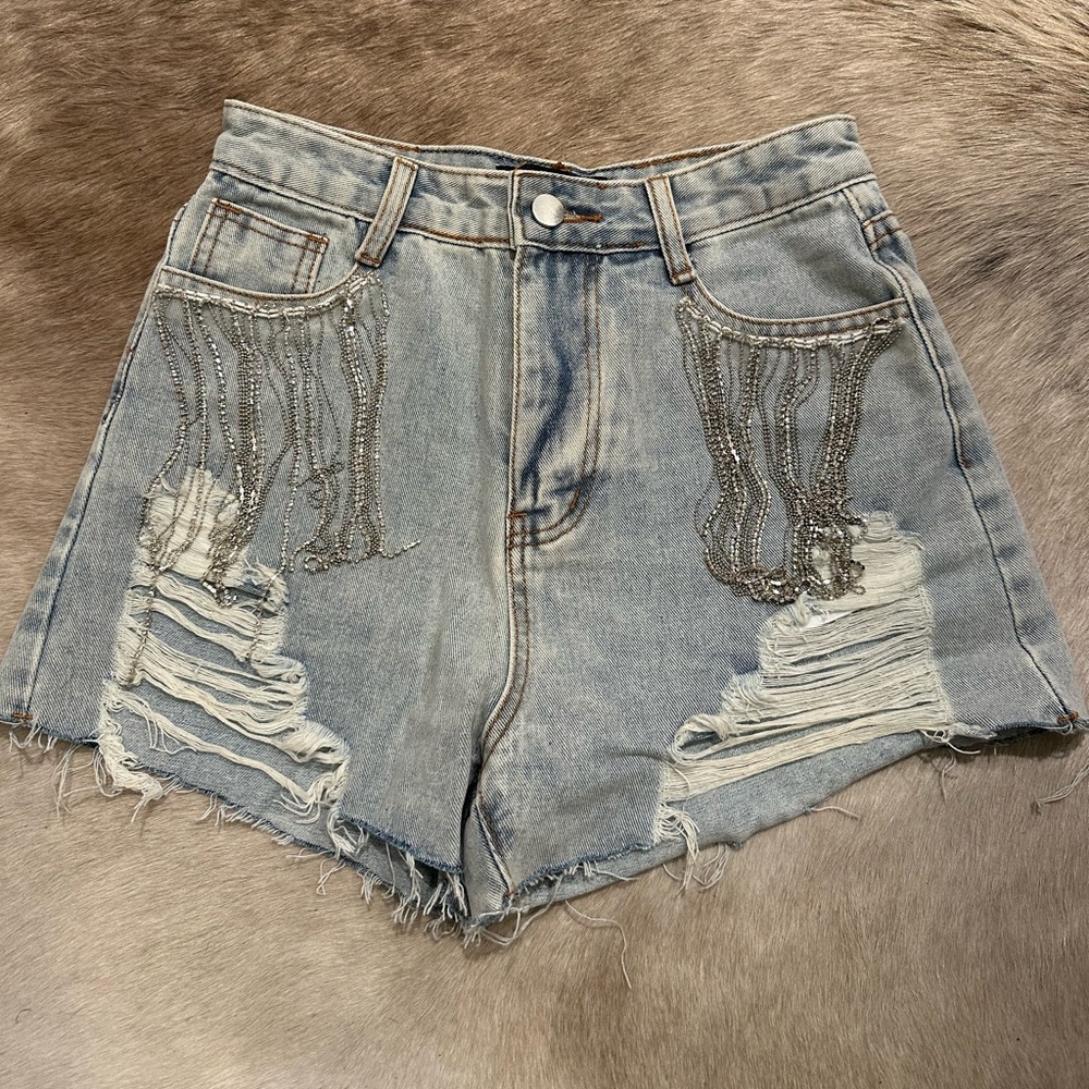 Rhinestone Denim Shorts
